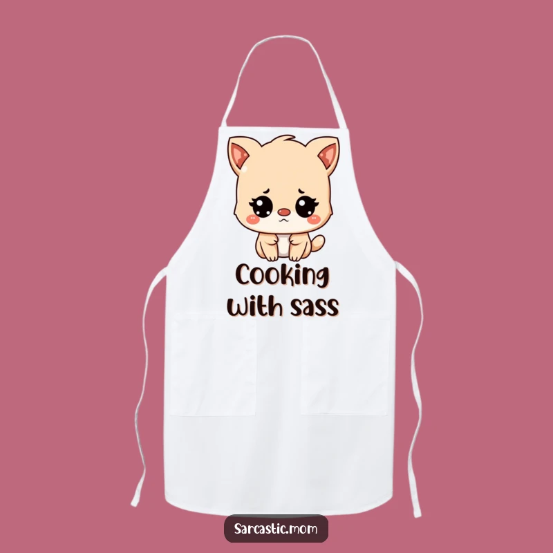 Funny Unimpressed Kawaii Animal Apron: Cook with Composure and Comedy Gift