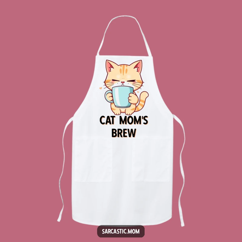Funny Cat Mom Rolling Eyes Apron - Protect Your Clothes with Hilarious Style