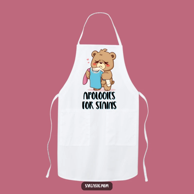 Funny Grumpy Bear Mom Apron: Conquer Laundry with a Sigh!
