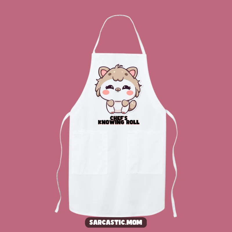 Funny Kawaii Mom Eye Roll Apron - Cook with Playful Sass Hilariously!