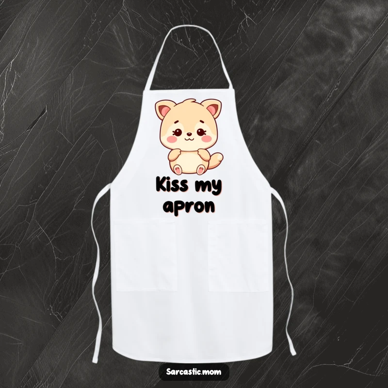 Funny Kawaii Mom animal apron, dishing out cooking advice with a sarcastic flair, ideal for kitchen duty.