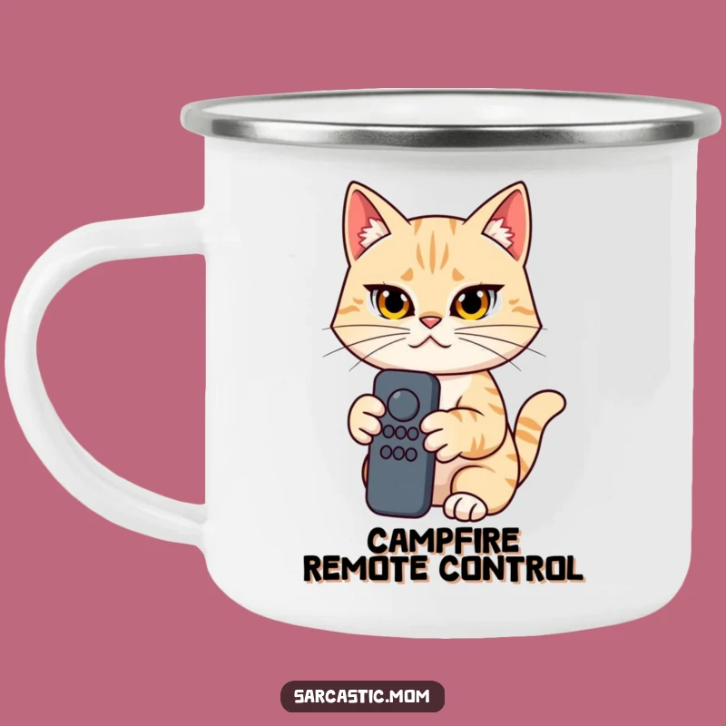 Funny Cat Mom Remote Control Camping Mug - Durable Determined Cup, Gift