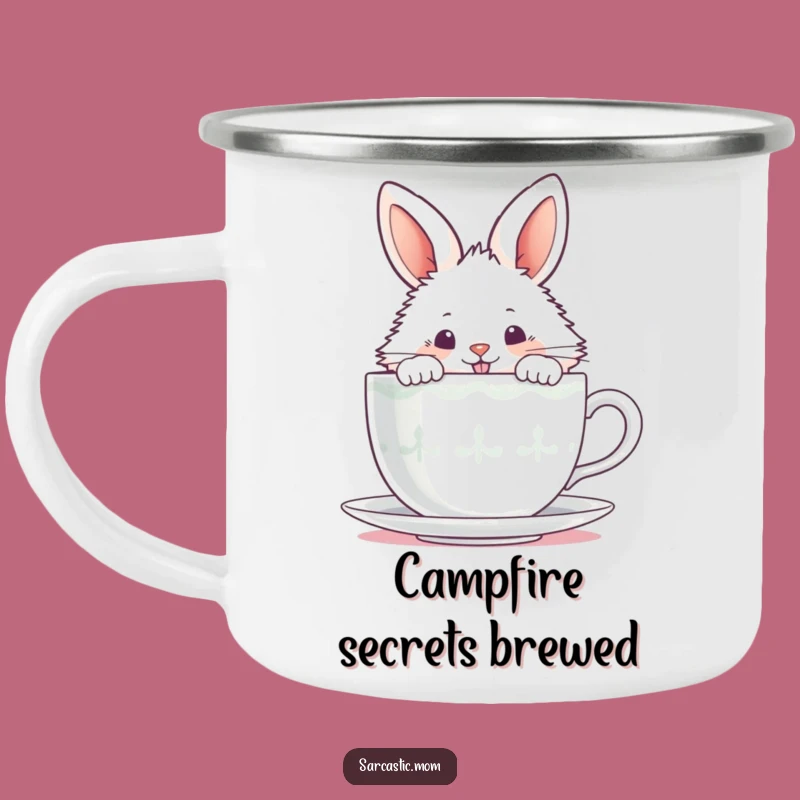 Funny Bunny Tea Camping Mug - Mischievous Outdoors, Rugged Gift!