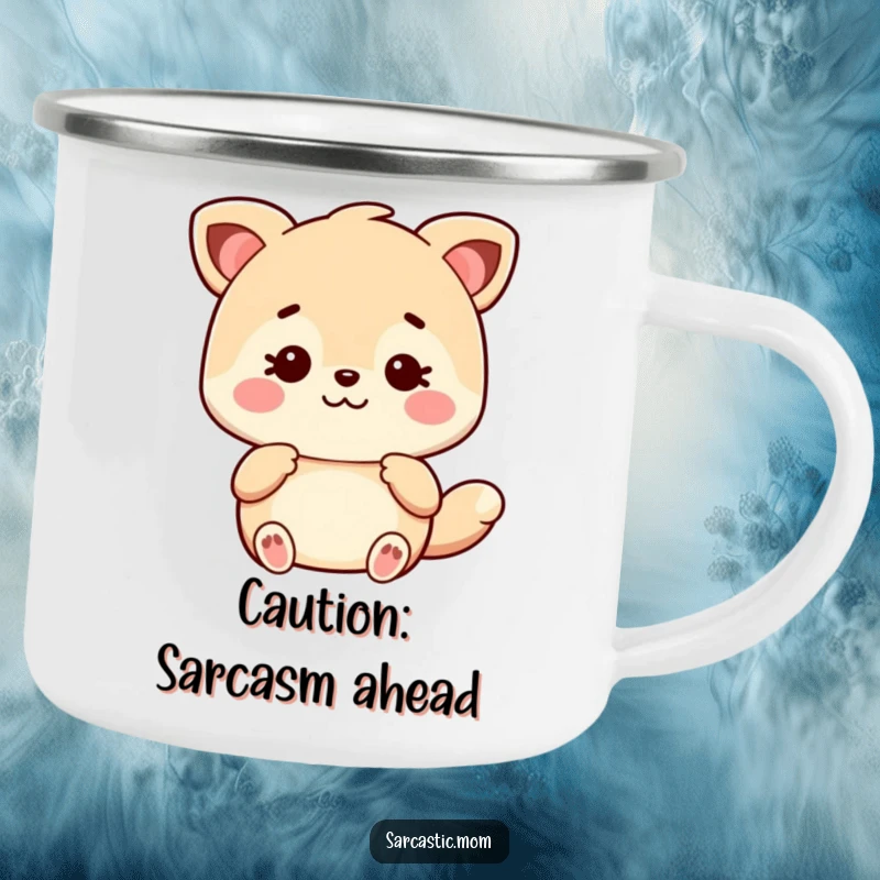 Funny Kawaii Mom animal camping mug, serving up sarcastic advice with a cute, rugged vibe, perfect for the trail.