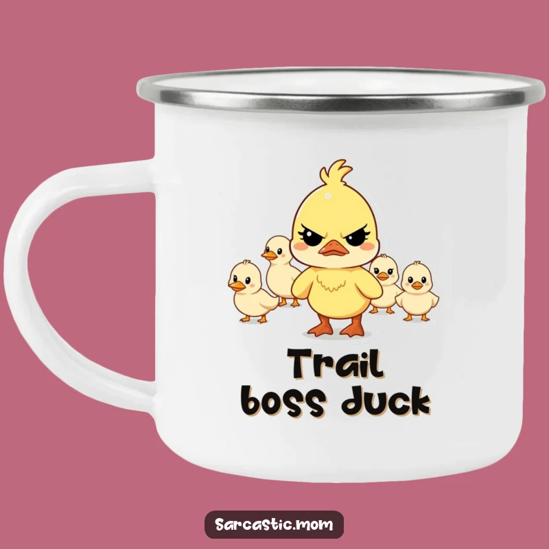 Funny Mother Duck Leading Camping Mug: Adventure Fuel for Hilarious Bird Gifts!
