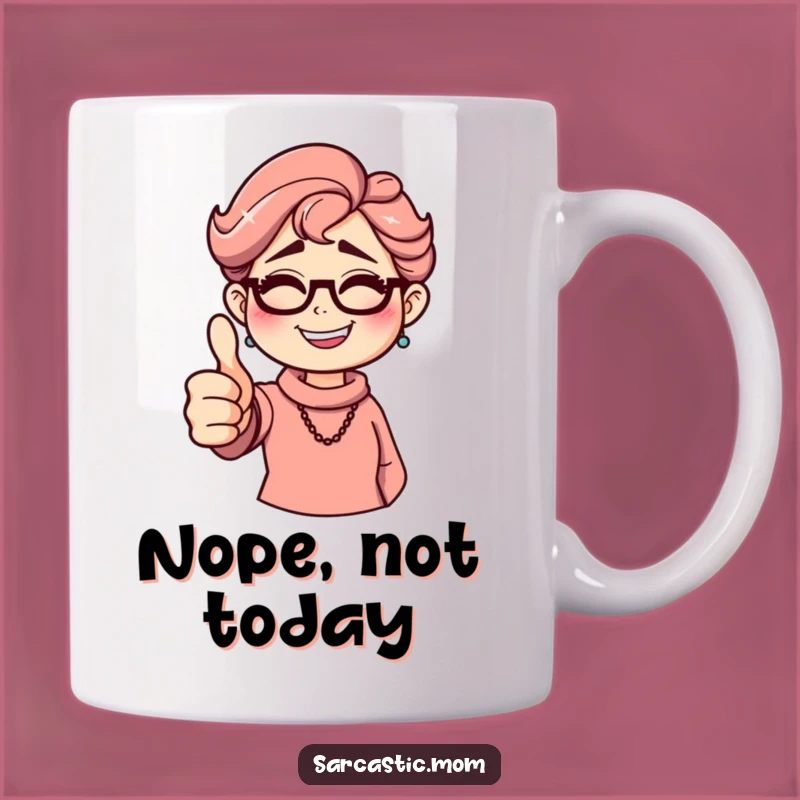 Funny Sarcastic Mom Mug: Thumbs Down Grin, Hilarious Gift for the Unimpressed Mom