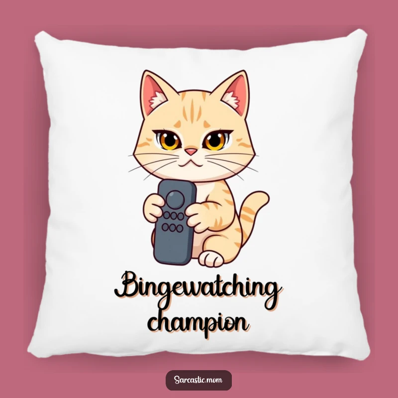 Funny Cat Mom Remote Control Pillow - Cozy Determined Cushion, Comfy Gift