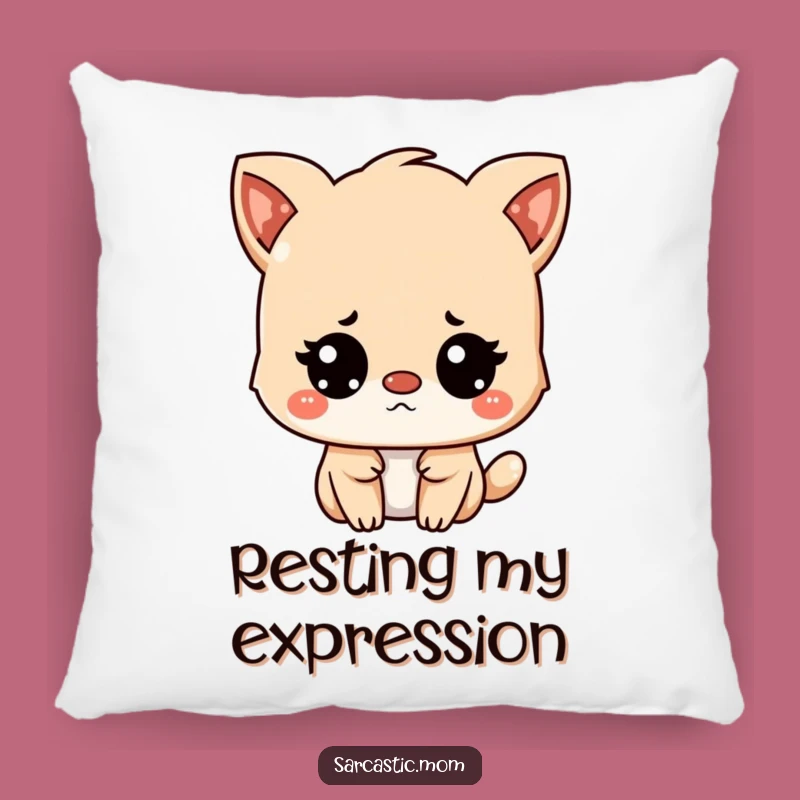 Comfy Funny Unimpressed Kawaii Animal Pillow: Couch Snuggles with Sass Gift