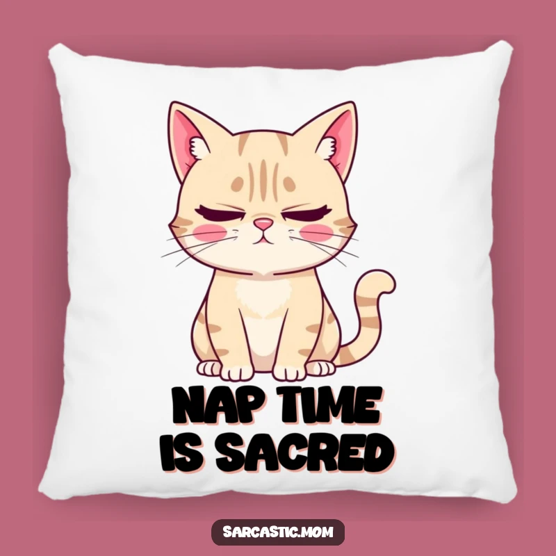 Funny Cat Mom Pillow: Cozy Sarcastic Kitty Mom Comfort, Eye-Roll