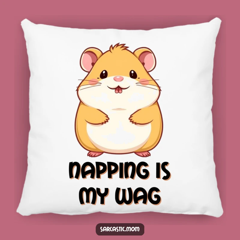 Funny Hamster Mom Pillow: Tiny Chin Wag Plush Gift