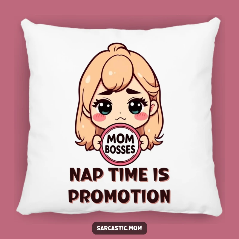 Funny Mom Boss Pillow: Sarcastic Badge Comfort, Hilarious Home Decor for Her