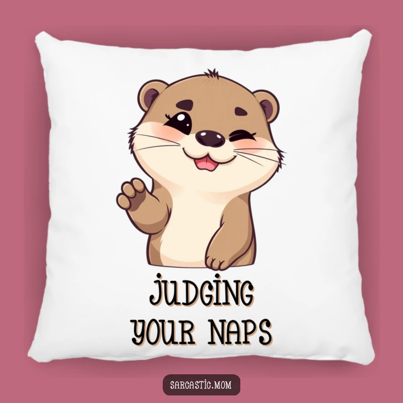 Funny Otter Eyebrow Pillow - Cozy Comfort with a Sassy Wink