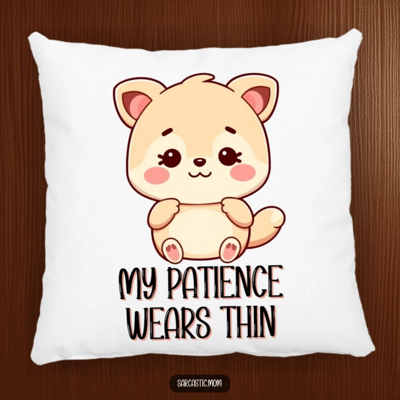 Funny Kawaii Mom animal pillow, offering comfort and sarcastic advice with an adorable, knowing look, perfect for lounging.