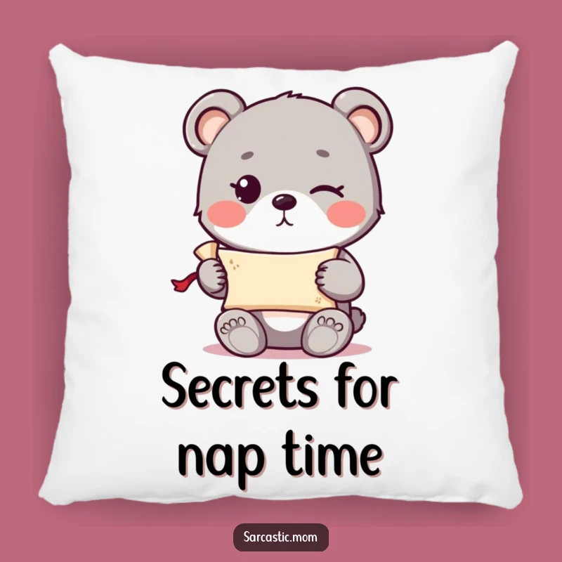 Cozy Funny Bear Cub Pillow - Winking Secrets, Perfect Accent Gift!