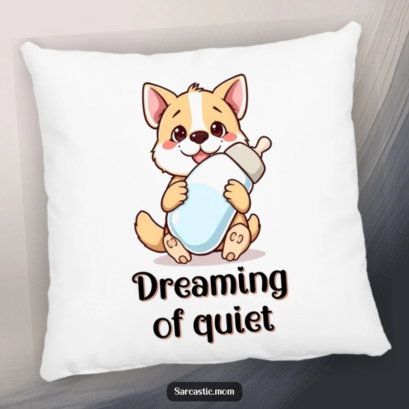 Funny dog mom giant baby bottle pillow, decorative and comfortable, bringing humorous pet mom vibes home.