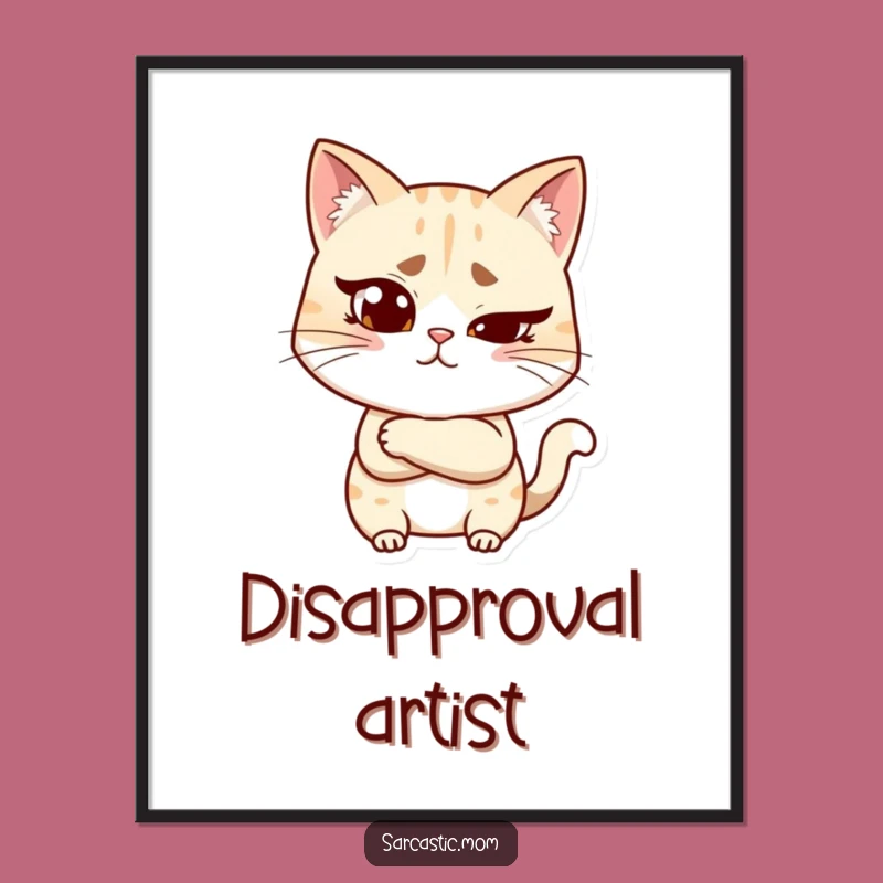 Instant Download Funny Cat Mom Art: Judgmental Digital Decor