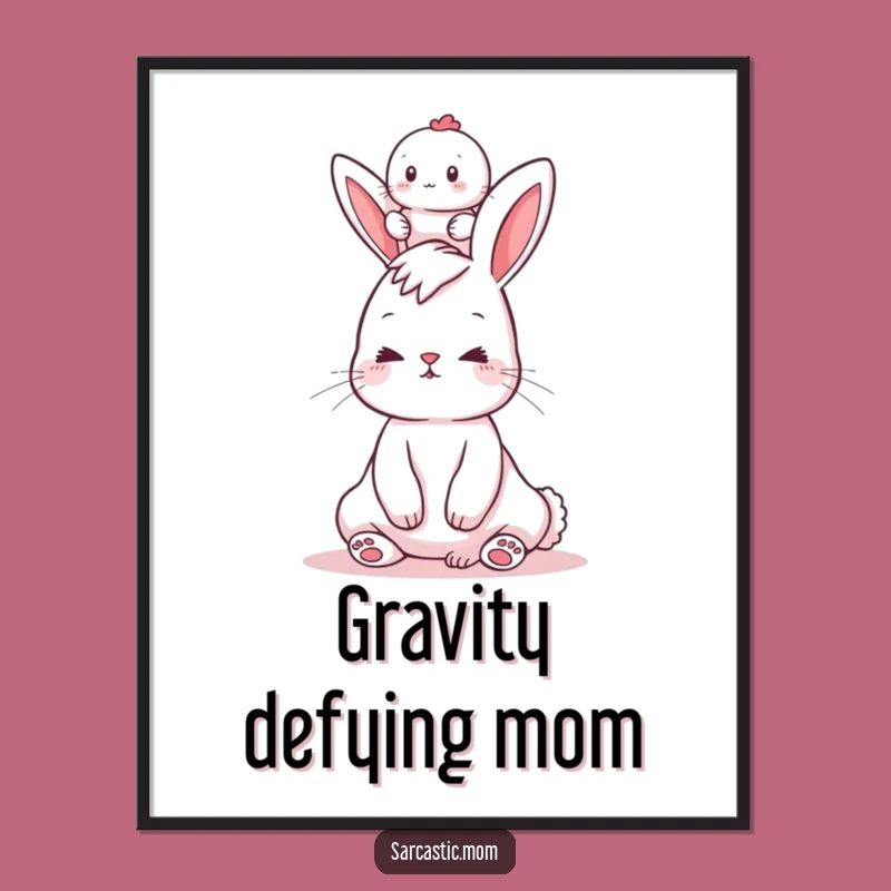Funny Bunny Mom Digital Art - Hilarious Printable Wall Decor