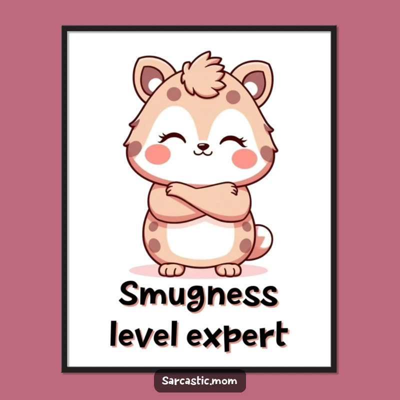 Funny Kawaii Mom Digital Art: Crossed Arms Smirk - Instant Sass Gift