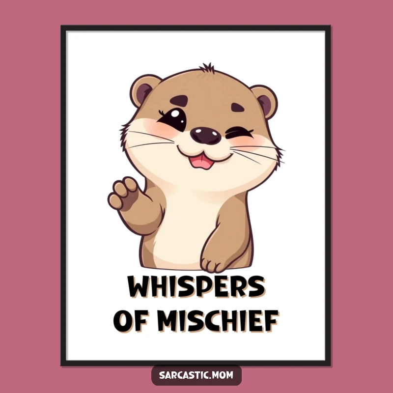 Funny Otter Eyebrow Digital Art - Printable Sassy Charm