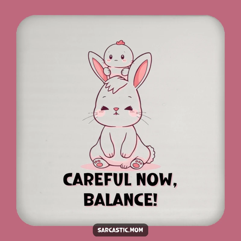 Funny Bunny Mom Drink Coasters - Hilarious Set for Mom's Drinks