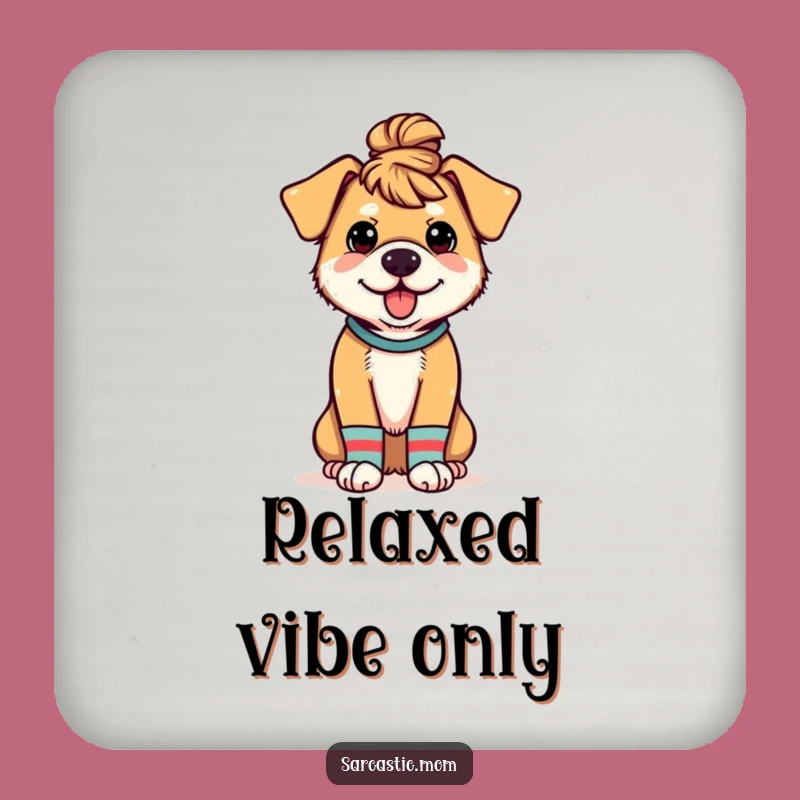 Funny Dog Mom Drink Coasters - Messy Bun & Mismatched Socks Set