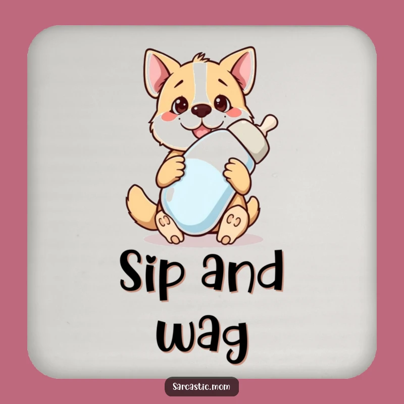 Funny Dog Mom Giant Baby Bottle Drink Coasters - Protect Surfaces with Hilarious Charm