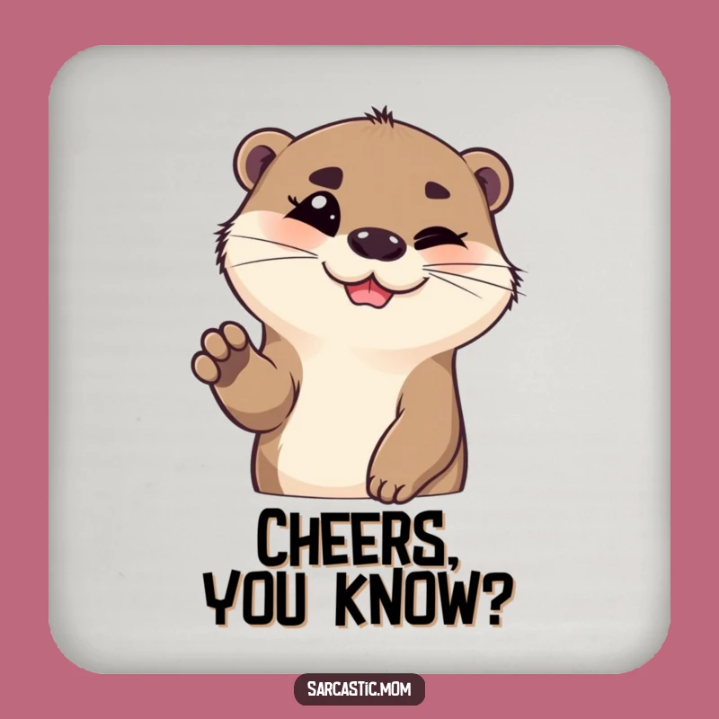 Funny Otter Eyebrow Coaster - Protect Surfaces with Sassy Style