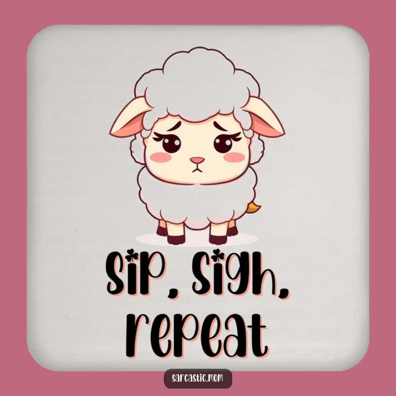 Funny Sheep Mom Coasters: Patient Set, Protect Surfaces with Humorous Style