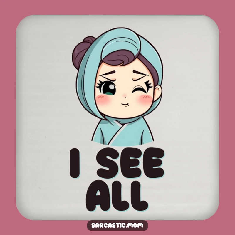 Funny Smirk Mom Coaster: A Humorous Gift to Protect Surfaces with Style