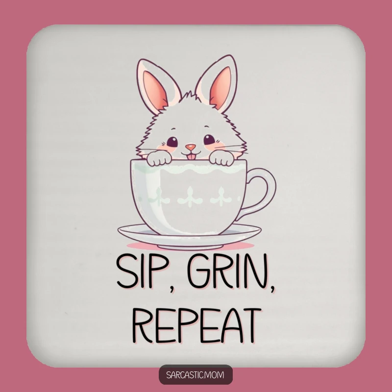Funny Bunny Tea Coaster Set - Mischievous Protection, Chic Gift!