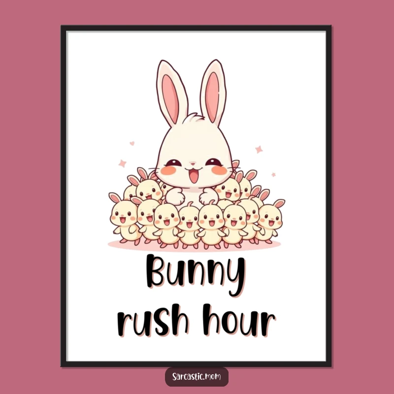 Funny Mama Bunny Poster: Overwhelmed Art for Homes Filled with Love