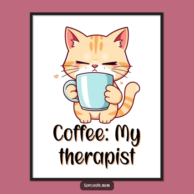 Funny Cat Mom Rolling Eyes Poster - Whimsical Wall Art and Hilarious Gift Idea