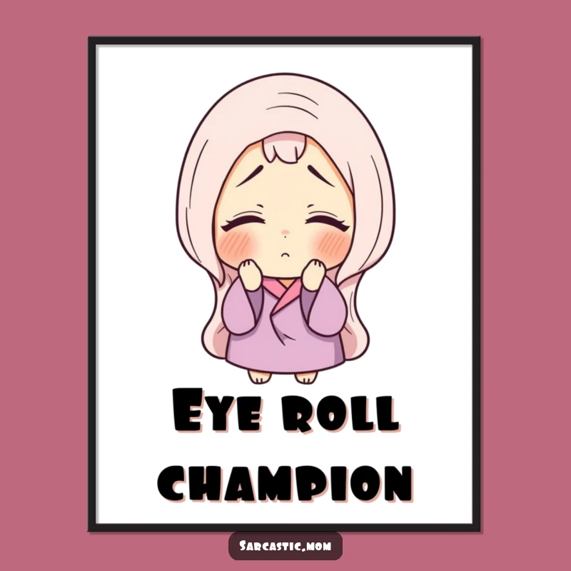 Funny Eye-Roll Mom Poster: Humorous Art and a Funny Gift for Mothers