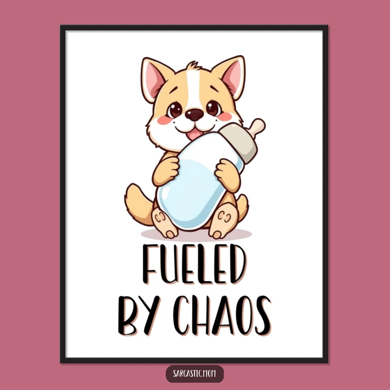 Funny Dog Mom Giant Baby Bottle Poster - Charming Wall Art and Hilarious Gift