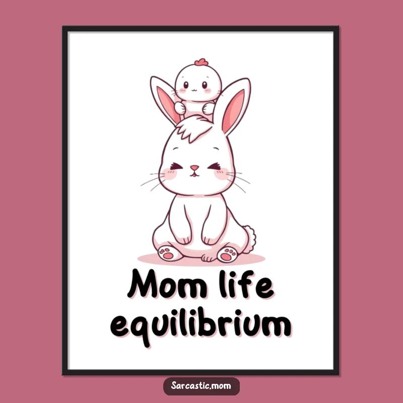 Funny Bunny Mom Poster - Hilarious Art for Mom's Sanctuary
