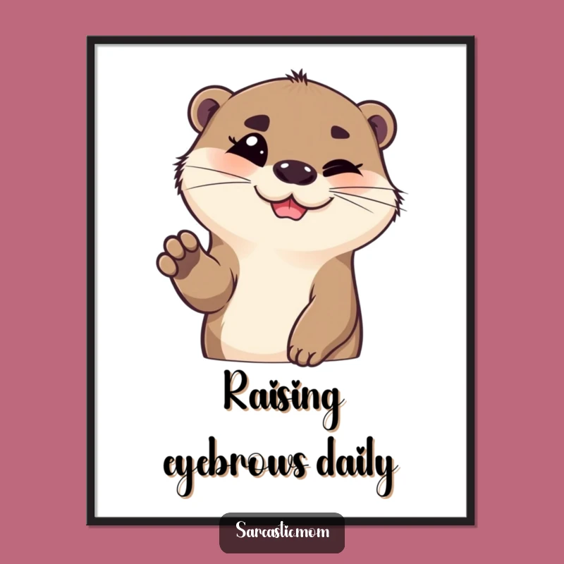 Funny Otter Eyebrow Poster - Witty Art for Your Walls