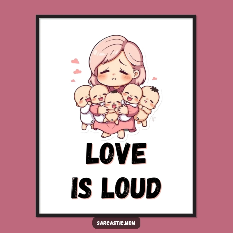 Funny Tired Mom Poster: Humorous Art and a Funny Gift for Mothers