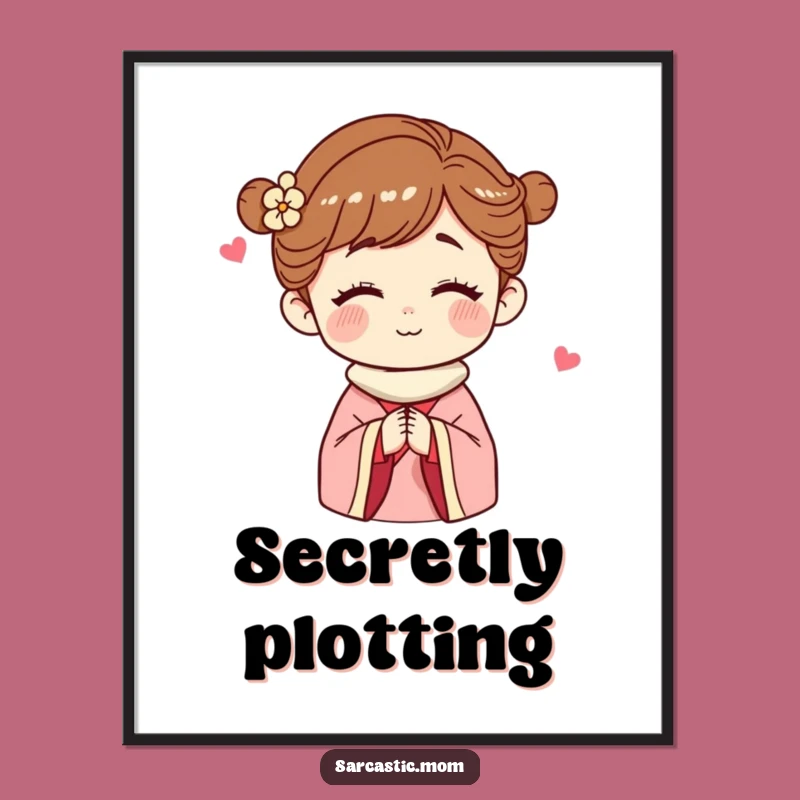 Funny Mom's Secret Wink Poster: Artistic Mother Figure Wall Art for Unique Gift