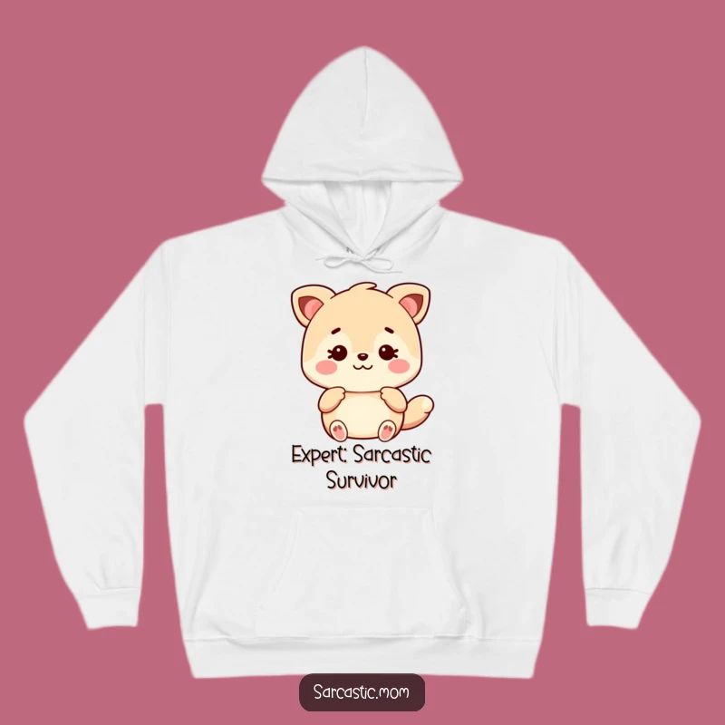 Cozy Funny Kawaii Mom Animal Hoodie - Sarcastic Advice, Warm Gift