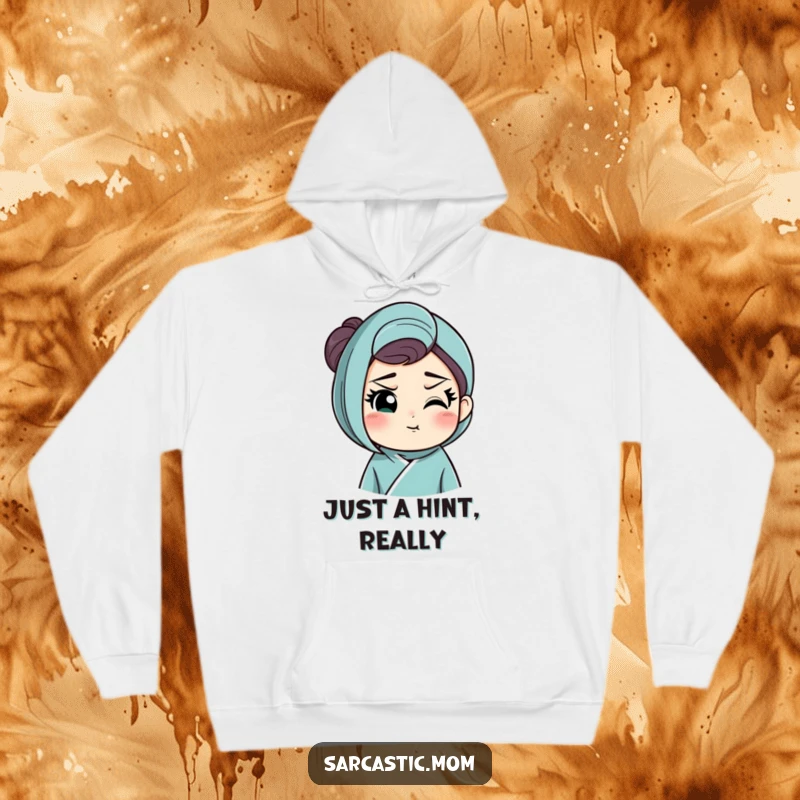 Funny hoodie showcasing a mother figure with a raised eyebrow and a knowing smirk, ideal for cozy, humorous, and insightful moments.