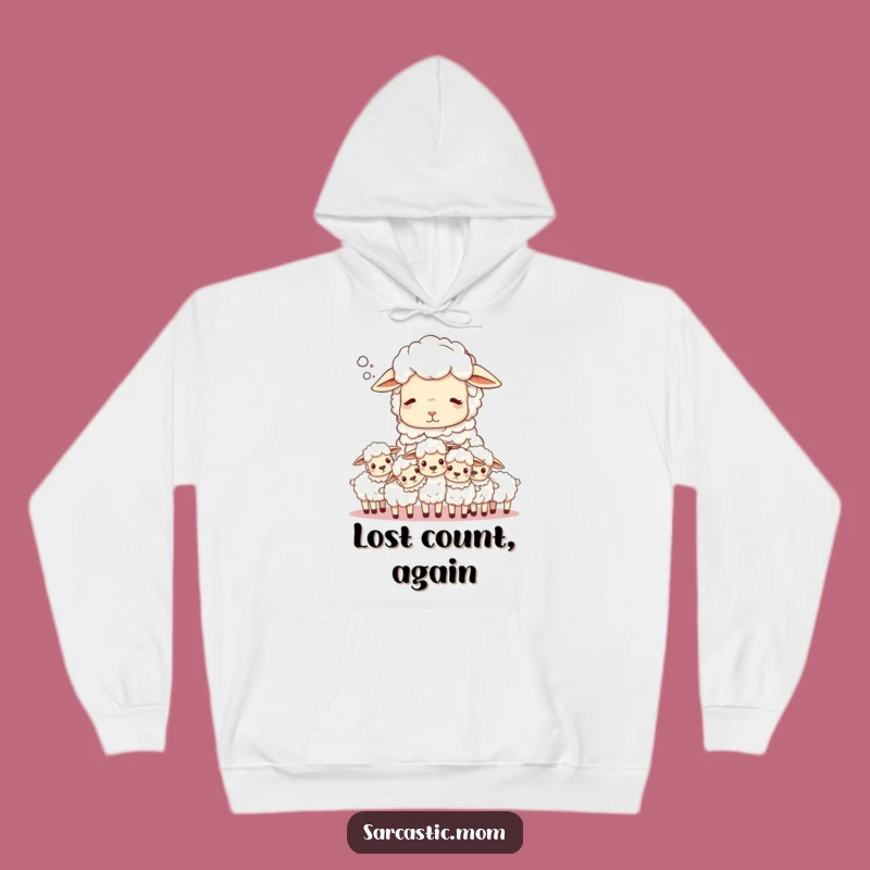 Funny Sheep Mom Hoodie: Counting Lambs & Sighs, Cozy Gift!