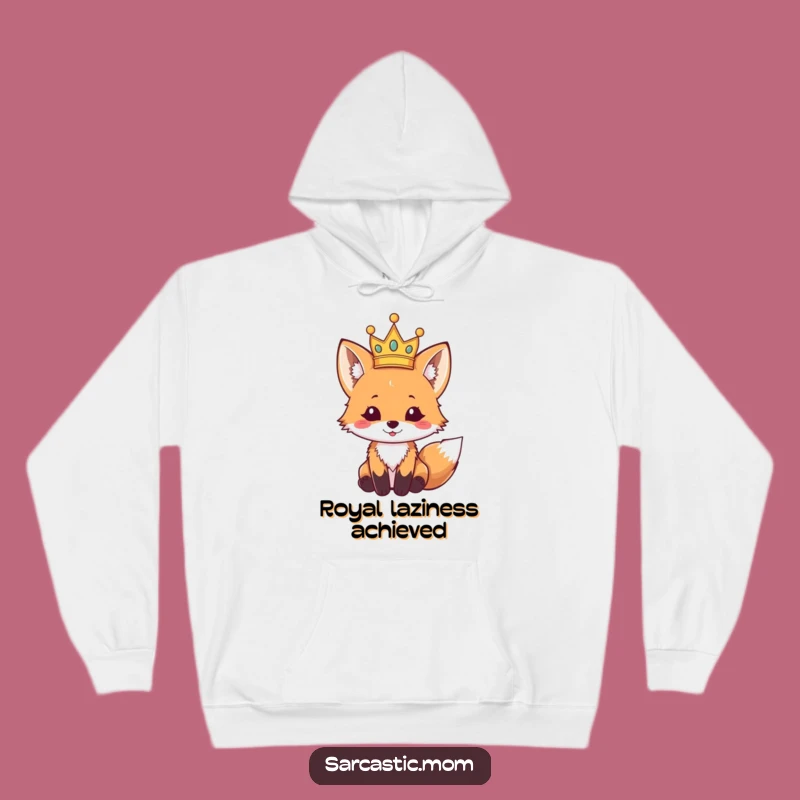 Cozy Funny Fox Cub Crown Hoodie - Warmth and Royal Silliness