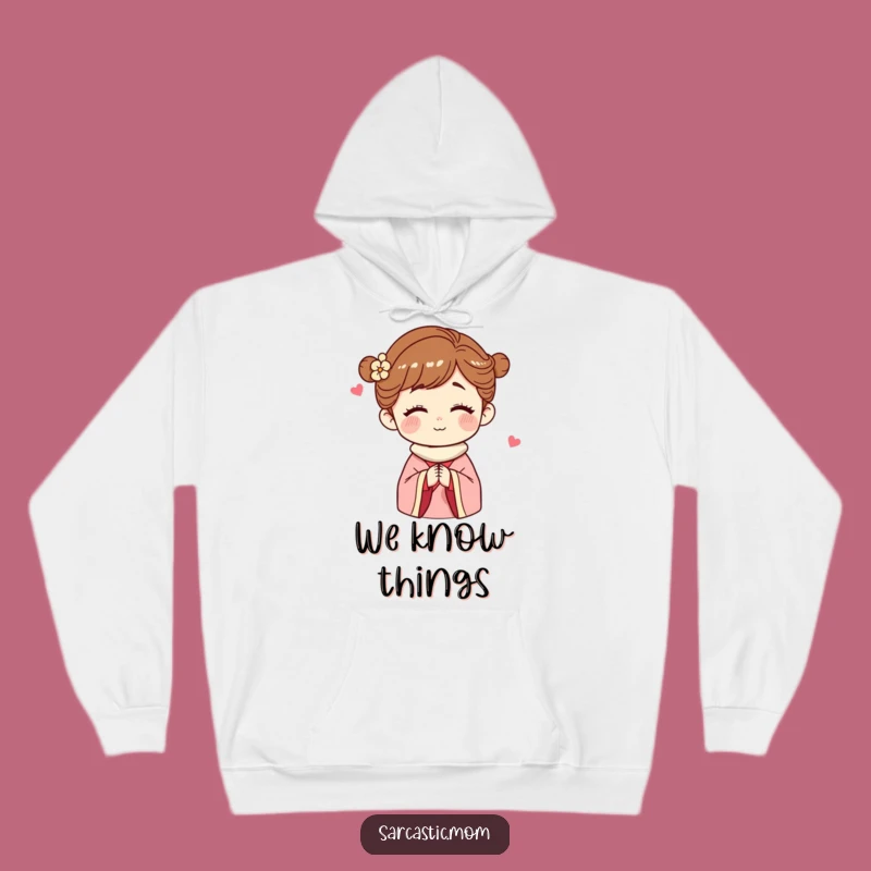 Cozy Funny Mom Hoodie: Mother Figure's Secret Wink Design for a Warm Gift