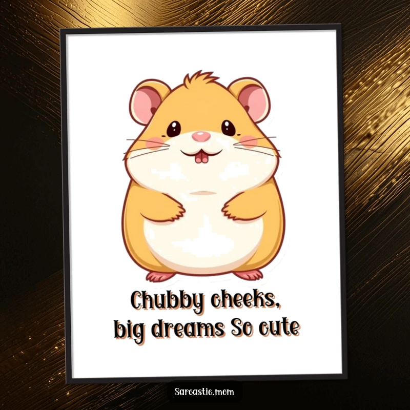 Cute Free Printable Wall Art: A hamster mom performing a tiny chin wag, adding charm and humor to your decor. A downloadable delight.