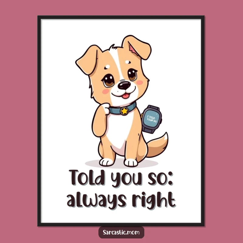 Free Printable Dog Mom Art: Funny Watch Tap Wall Decor Downloadable