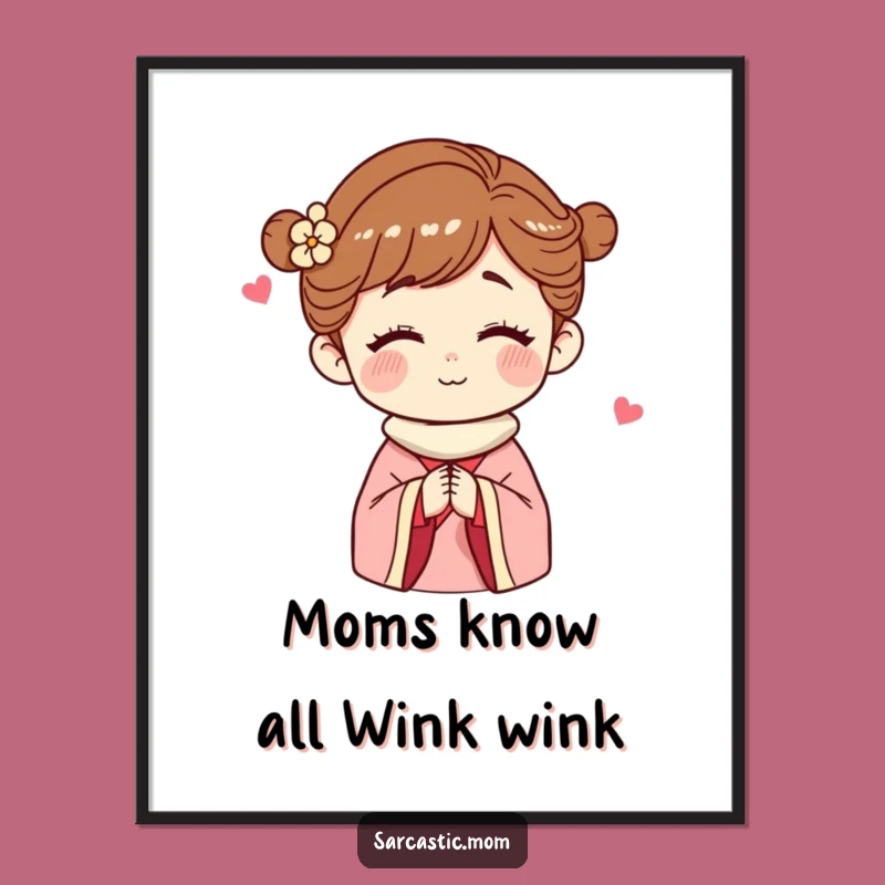 Funny Free Printable Wall Art: Winking Mom's Secret Laugh Downloadable Art Gift