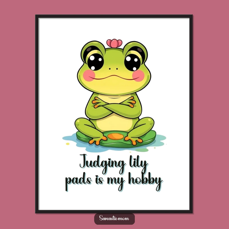 Free Printable Frog Mom Art - Funny Judgmental Glare Downloadable Wall Decor