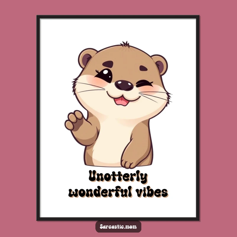 Cheeky Otter Eyebrow Raise Free Printable Wall Art - Humorous Downloadable Decor Gift