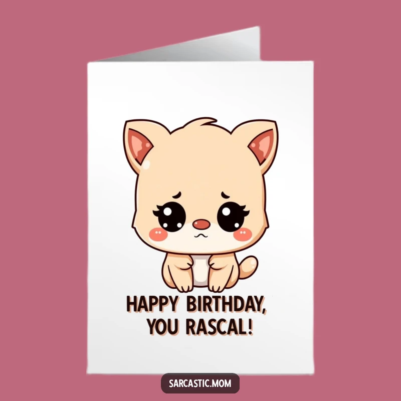 Free Printable Birthday Card: Unimpressed Kawaii Mom's Amusement, Funny Downloadable Gift