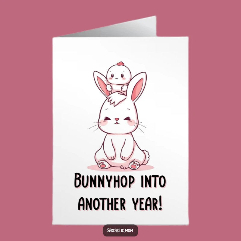 Funny Free Printable Bunny Mom Birthday Card Downloadable Gift for Mom